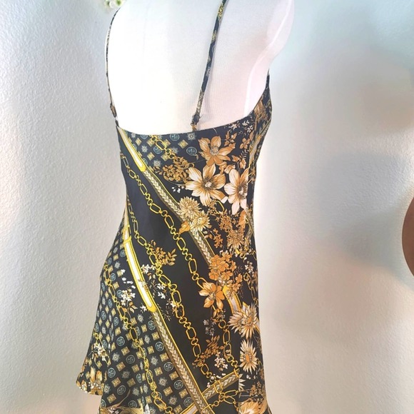 PRINCESS POLLY LUCCI SLIP SILK MINI DRESS GEOMETRIC SPAGHETTI STRAPS BAB… - Picture 11 of 16